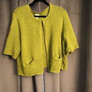 Chico’s short waist open weave sweater